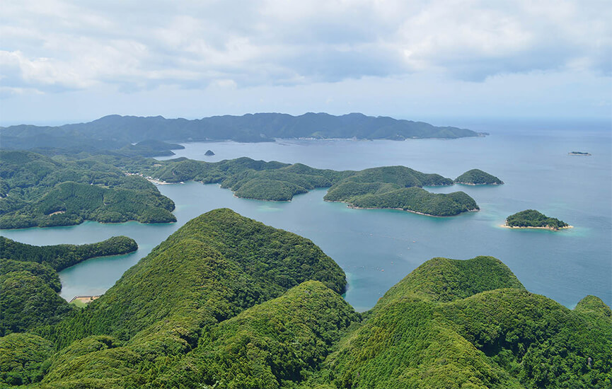 Vịnh Aso nhìn từ núi Jo.
